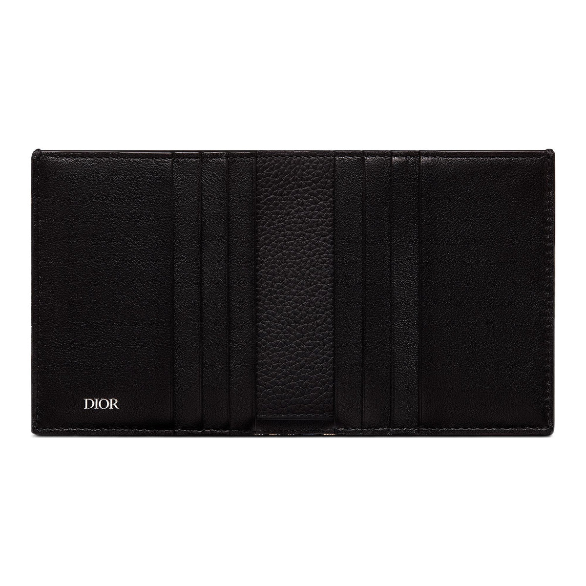 DIOR Oblique Jacquard Vertical Wallet in Beige and Black - H072