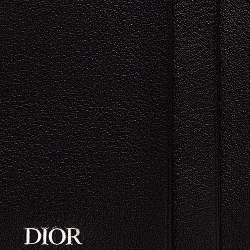 DIOR Oblique Jacquard Vertical Wallet in Beige and Black - H072