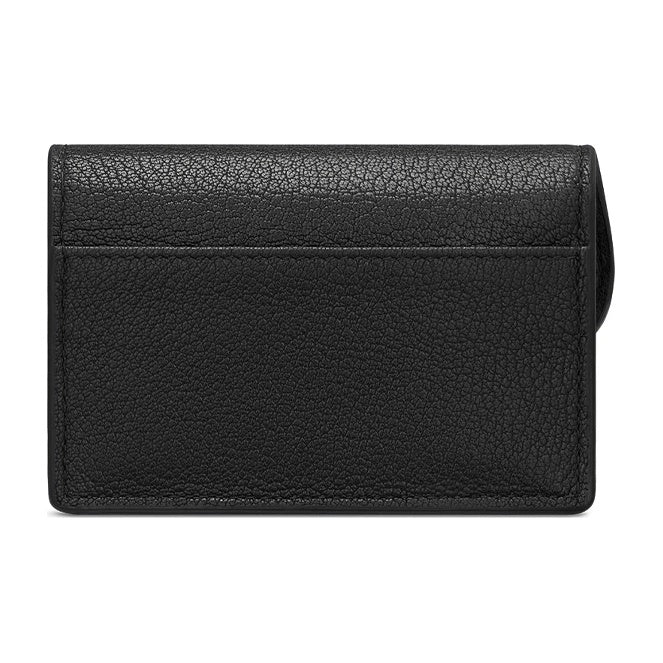 DIOR Saddle Sheepskin Flap Card Holder in Black - S5611