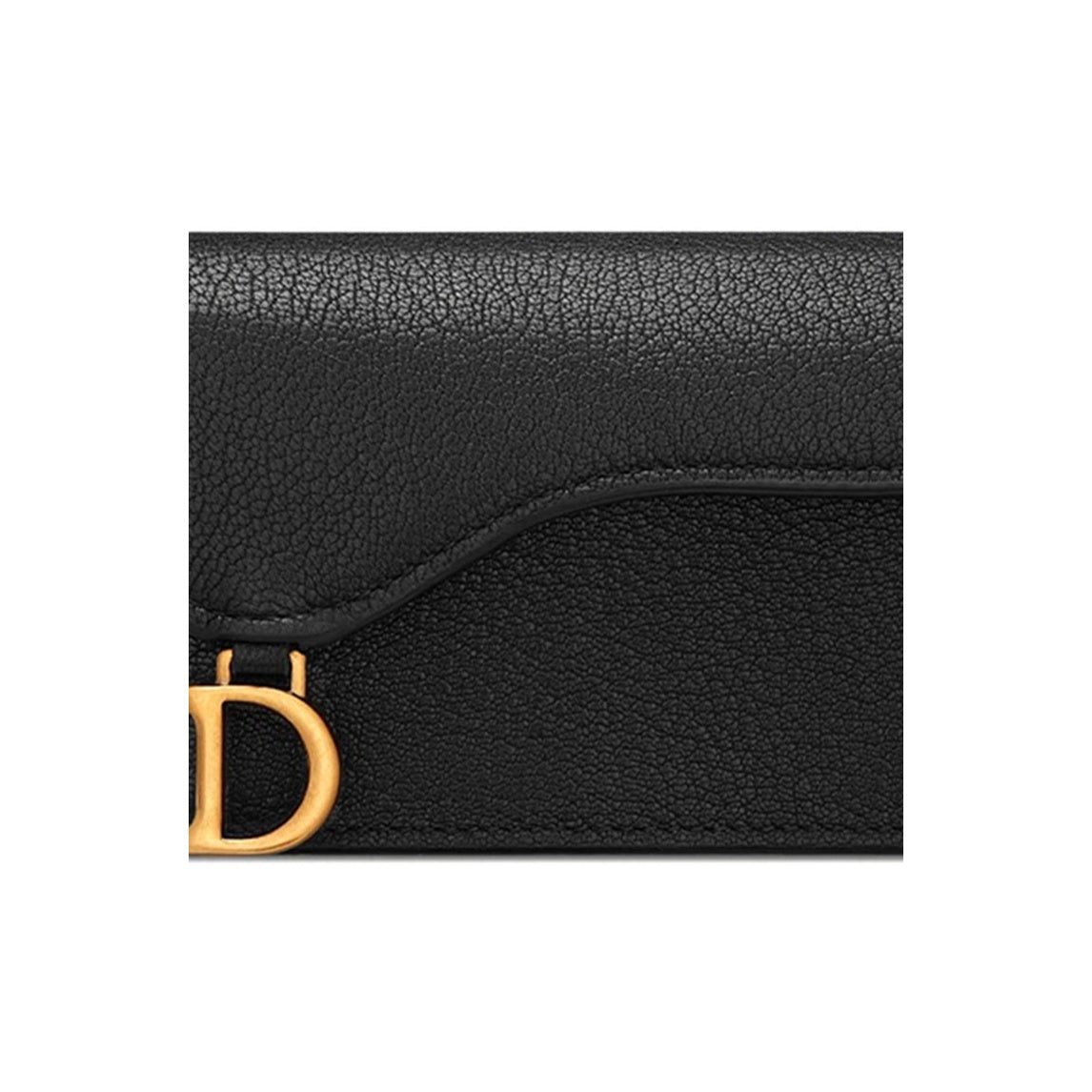 DIOR Saddle Sheepskin Flap Card Holder in Black - S5611
