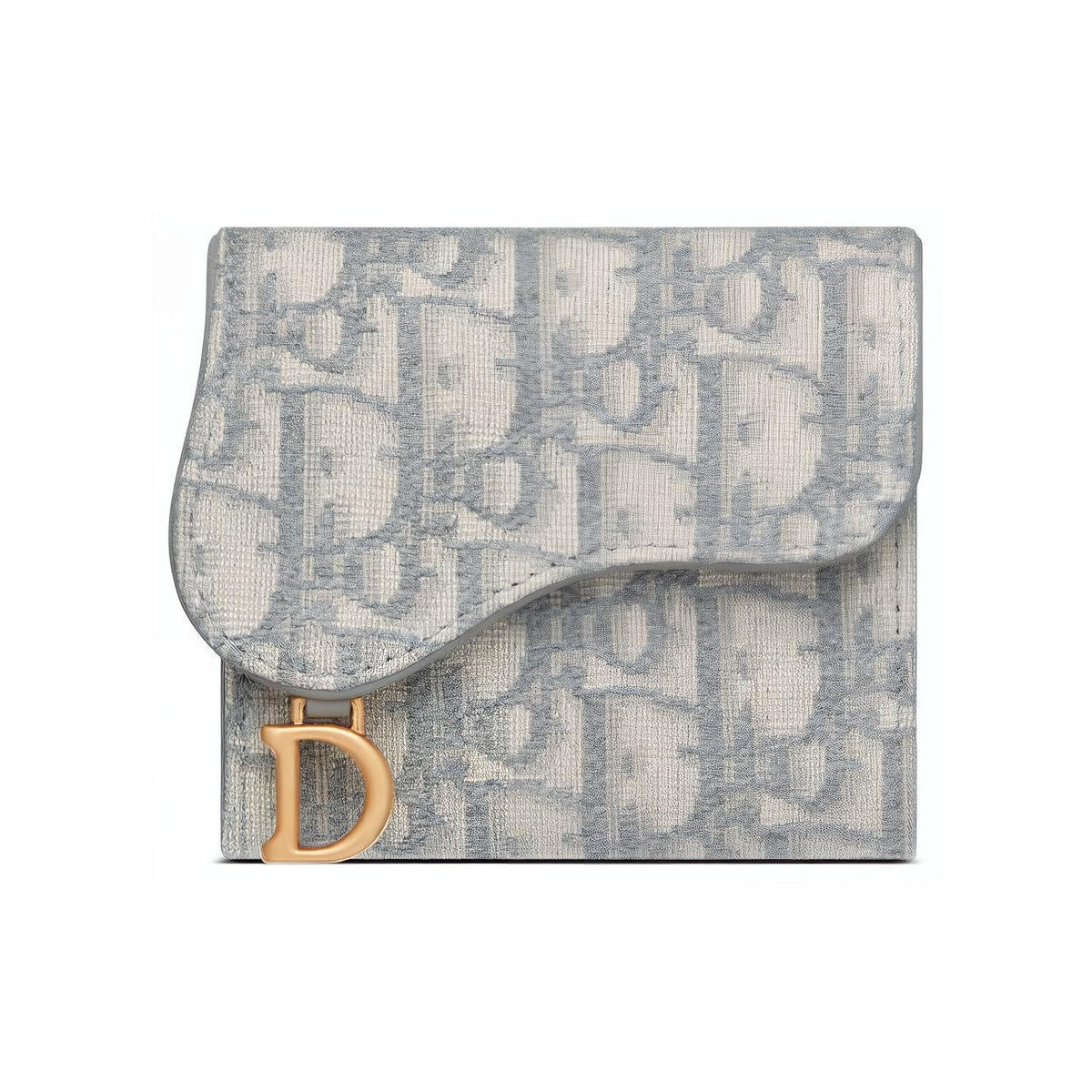 DIOR Saddle Embroidered Jacquard Medium Trifold Wallet in Gray - S5652