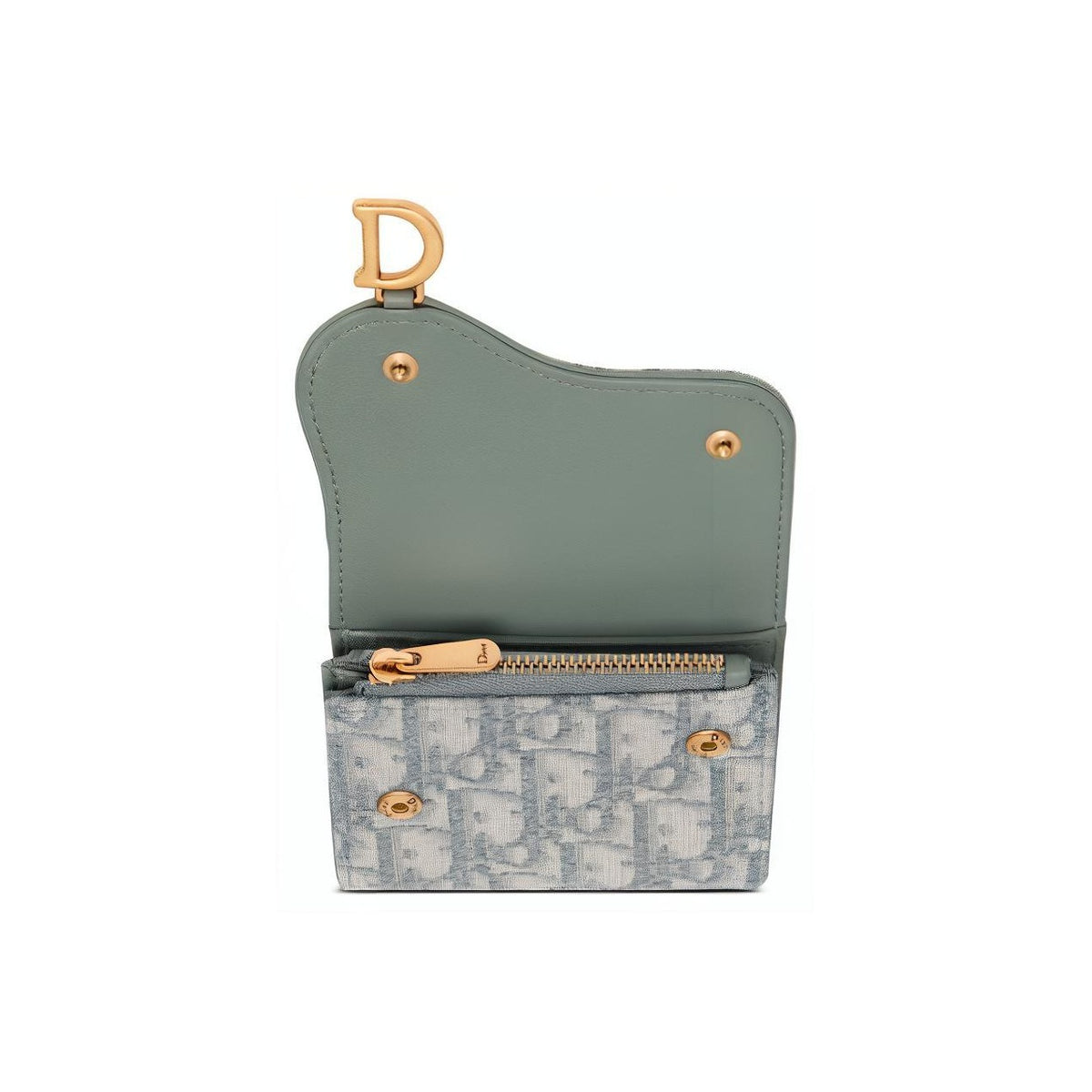 DIOR Saddle Embroidered Jacquard Medium Trifold Wallet in Gray - S5652