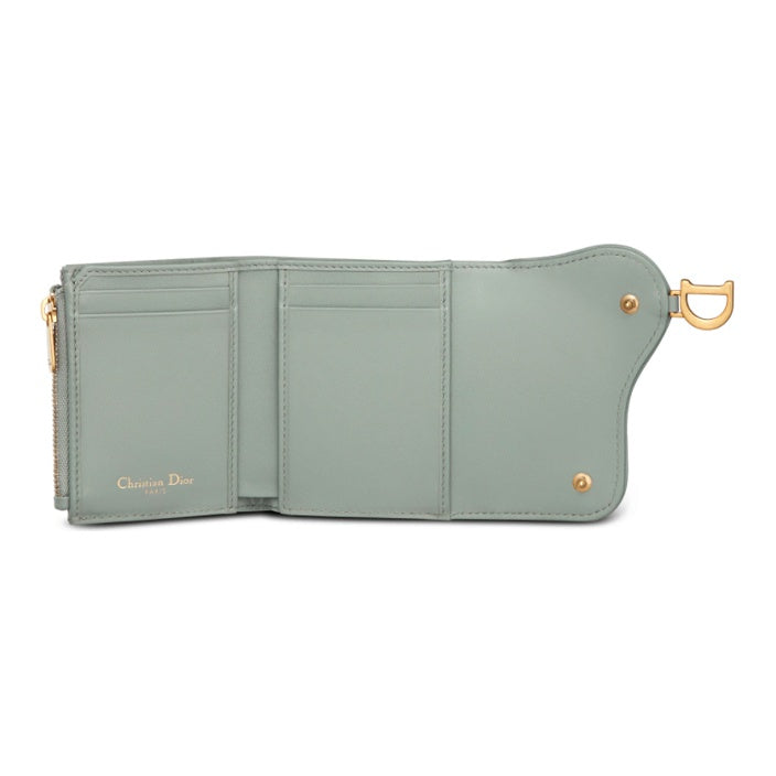 DIOR Saddle Embroidered Jacquard Medium Trifold Wallet in Gray - S5652