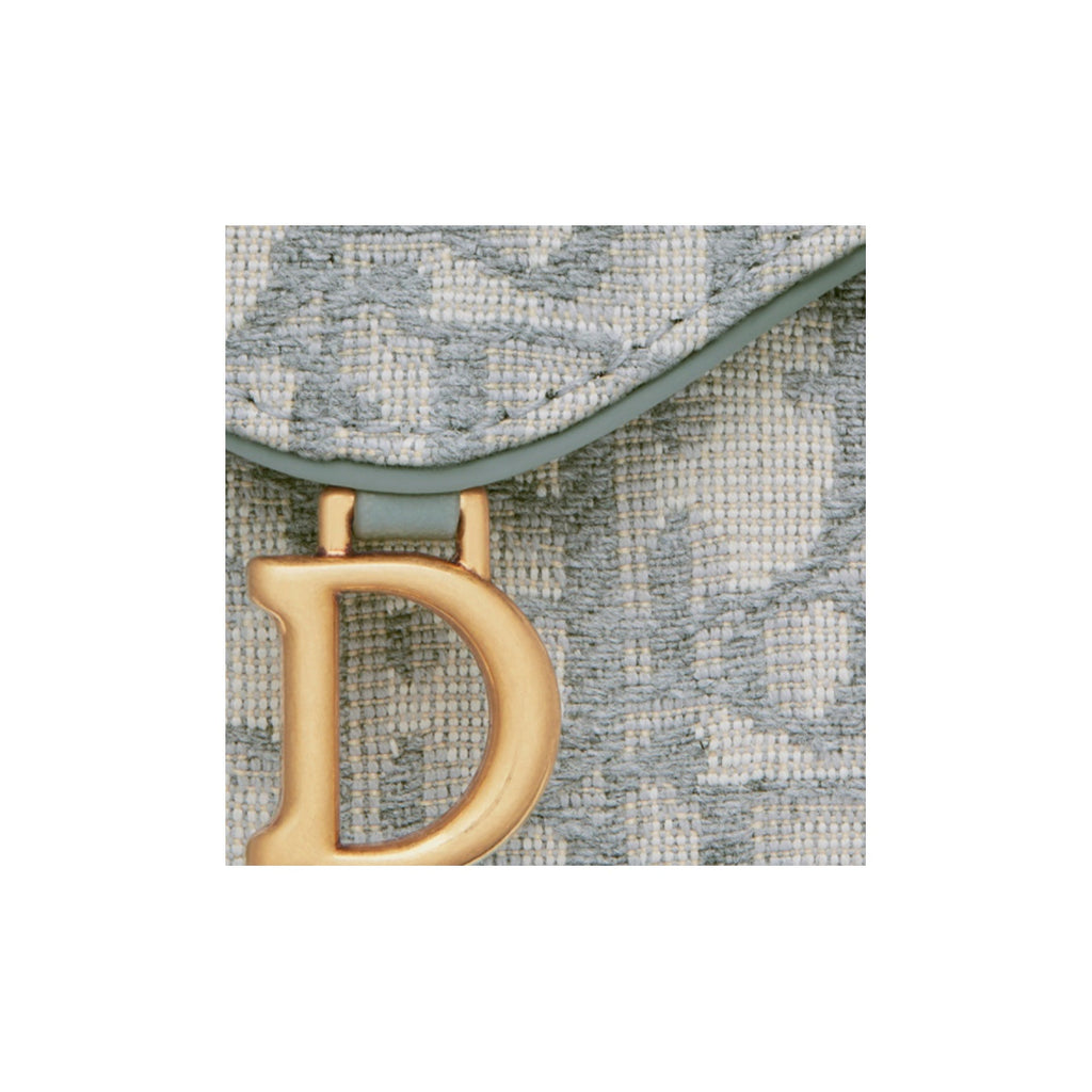 DIOR Saddle Embroidered Jacquard Medium Trifold Wallet in Gray - S5652