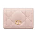 DIOR Caro Glycine Sheepskin Wallet with Crystal CD Logo - Pink - S4206