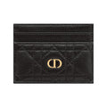 DIOR Caro Cannage Soft Cowhide Leather Card Holder - Black - S5130