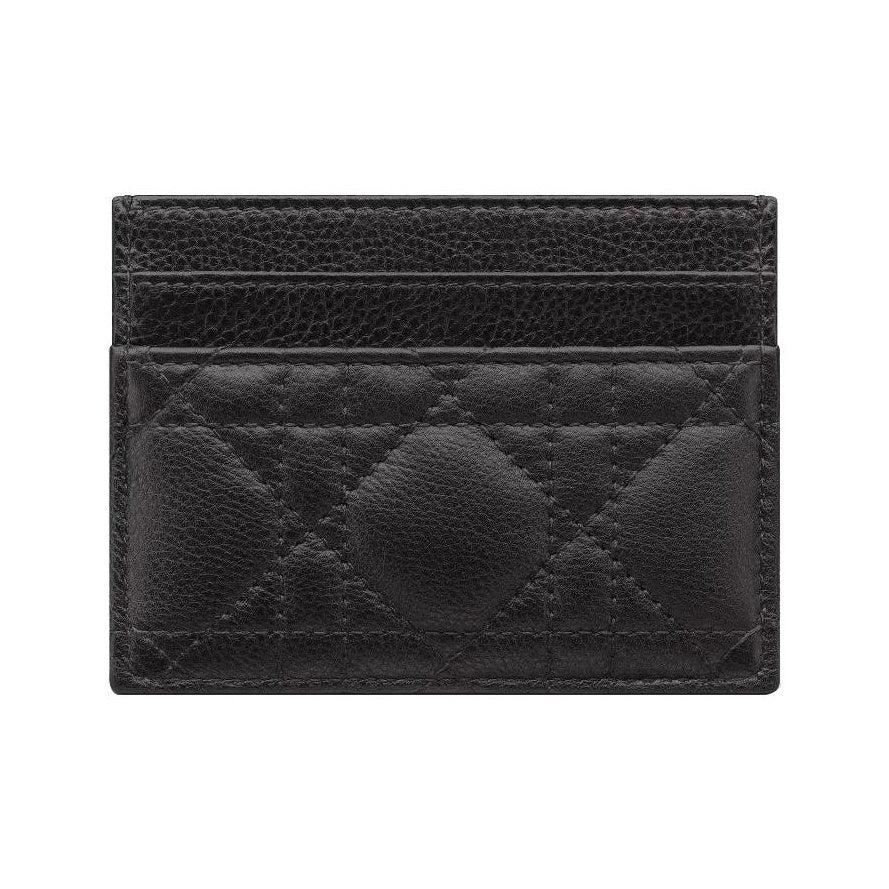 DIOR Caro Cannage Soft Cowhide Leather Card Holder - Black - S5130
