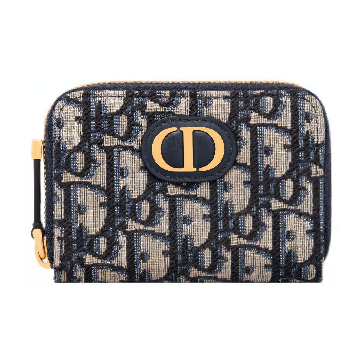 DIOR 30 Montaigne Small Embroidered Fabric Zip Coin and Card Wallet - Blue - S2155