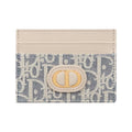 DIOR 30 Montaigne Oblique Fabric Card Holder with CD Logo - Blue - S2152