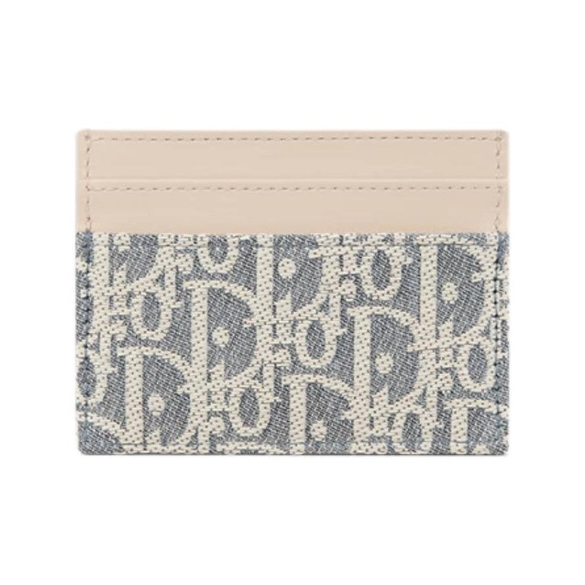DIOR 30 Montaigne Oblique Fabric Card Holder with CD Logo - Blue - S2152