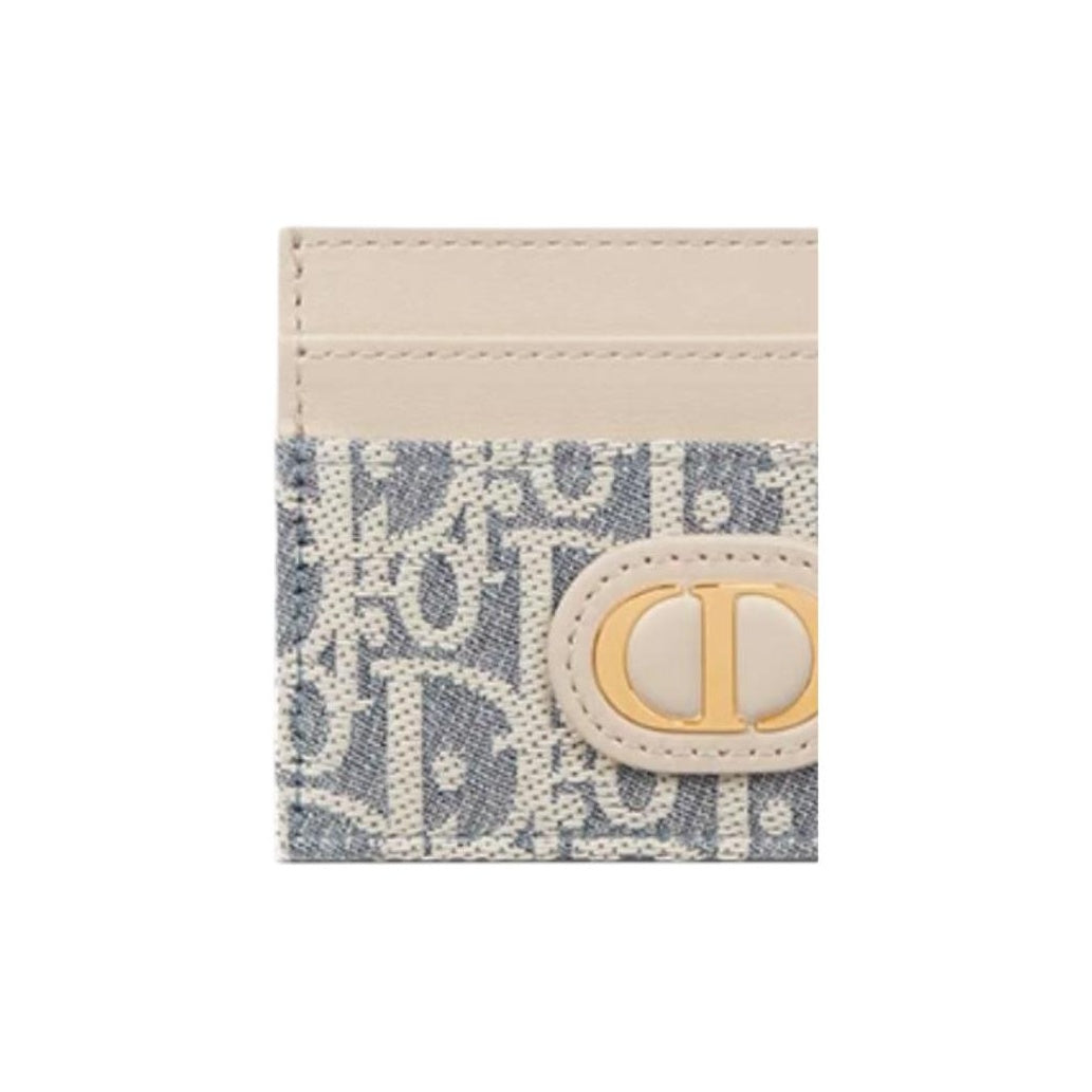 DIOR 30 Montaigne Oblique Fabric Card Holder with CD Logo - Blue - S2152