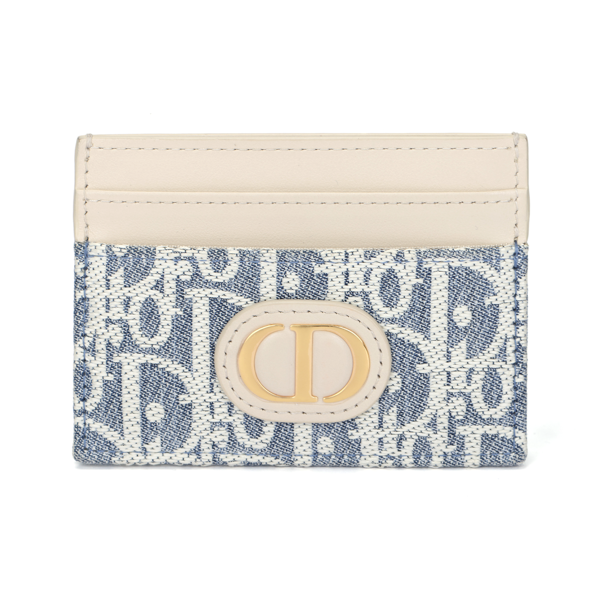 DIOR 30 Montaigne Oblique Fabric Card Holder with CD Logo - Blue - S2152