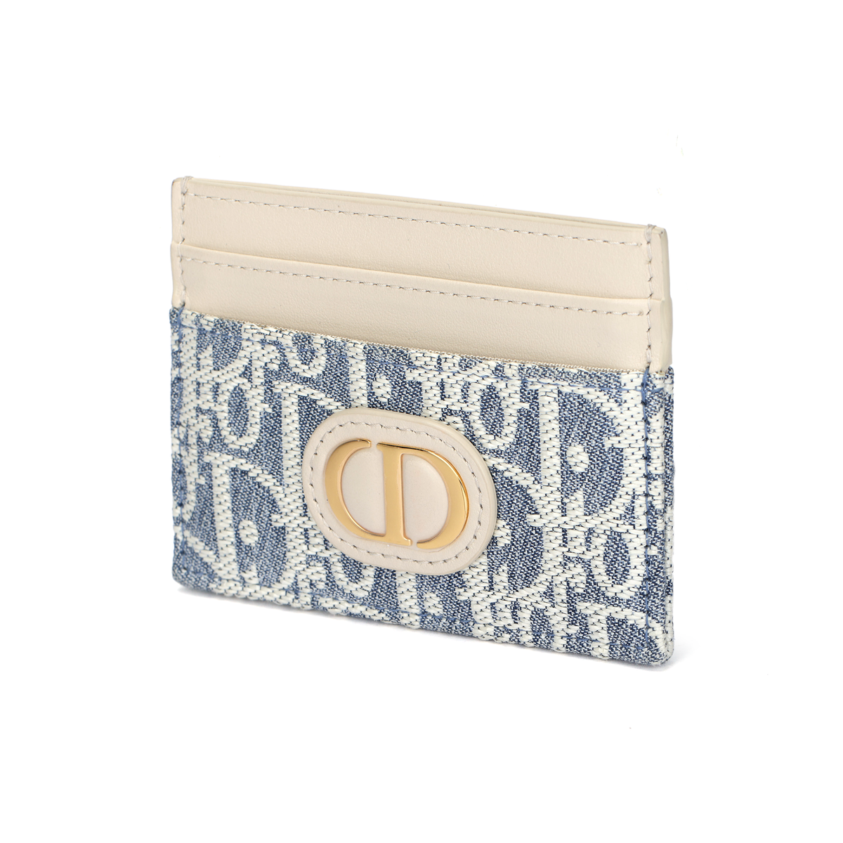 DIOR 30 Montaigne Oblique Fabric Card Holder with CD Logo - Blue - S2152