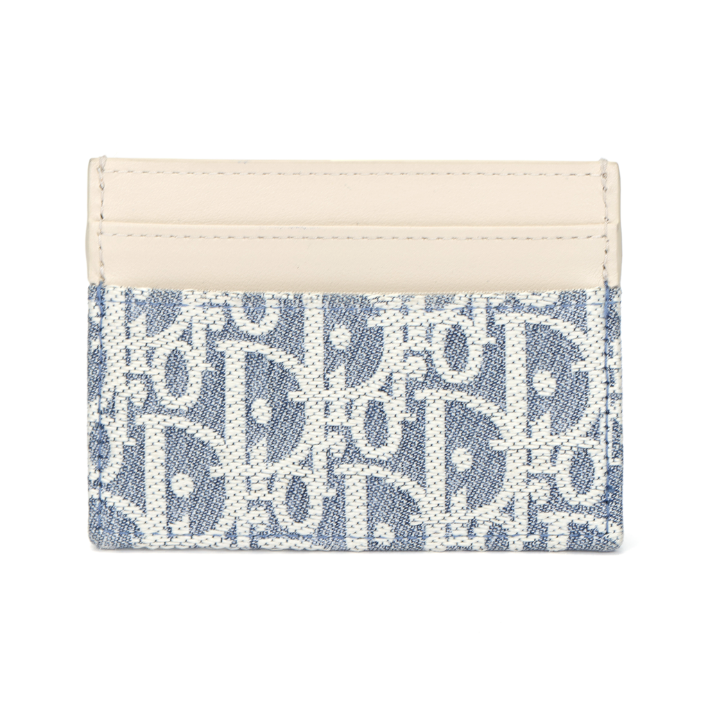 DIOR 30 Montaigne Oblique Fabric Card Holder with CD Logo - Blue - S2152