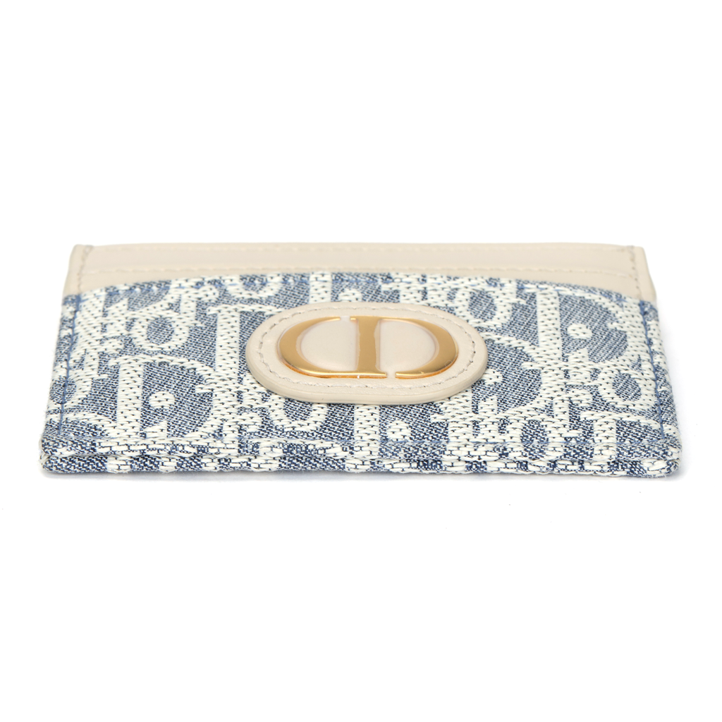 DIOR 30 Montaigne Oblique Fabric Card Holder with CD Logo - Blue - S2152