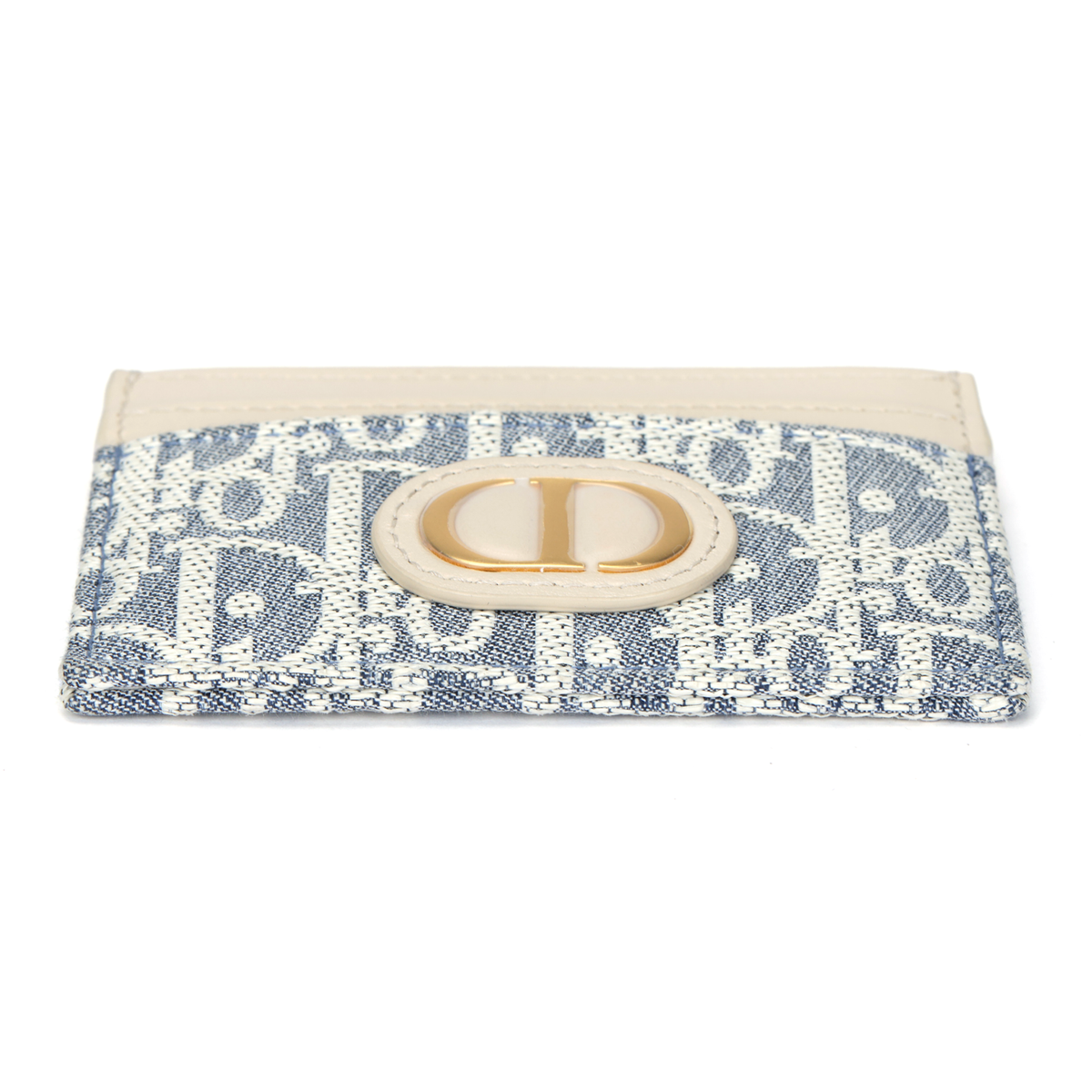 DIOR 30 Montaigne Oblique Fabric Card Holder with CD Logo - Blue - S2152