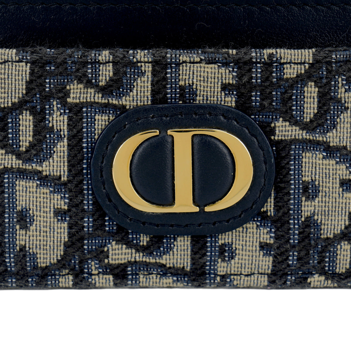 DIOR 30 Montaigne Oblique Fabric Card Holder with CD Logo - Blue