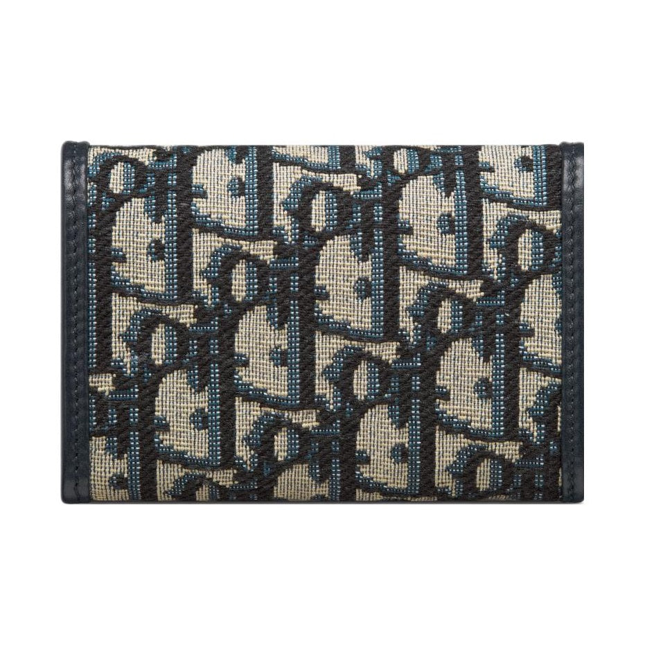 DIOR 30 Montaigne Letter-Print Jacquard Wallet - Blue - S2300