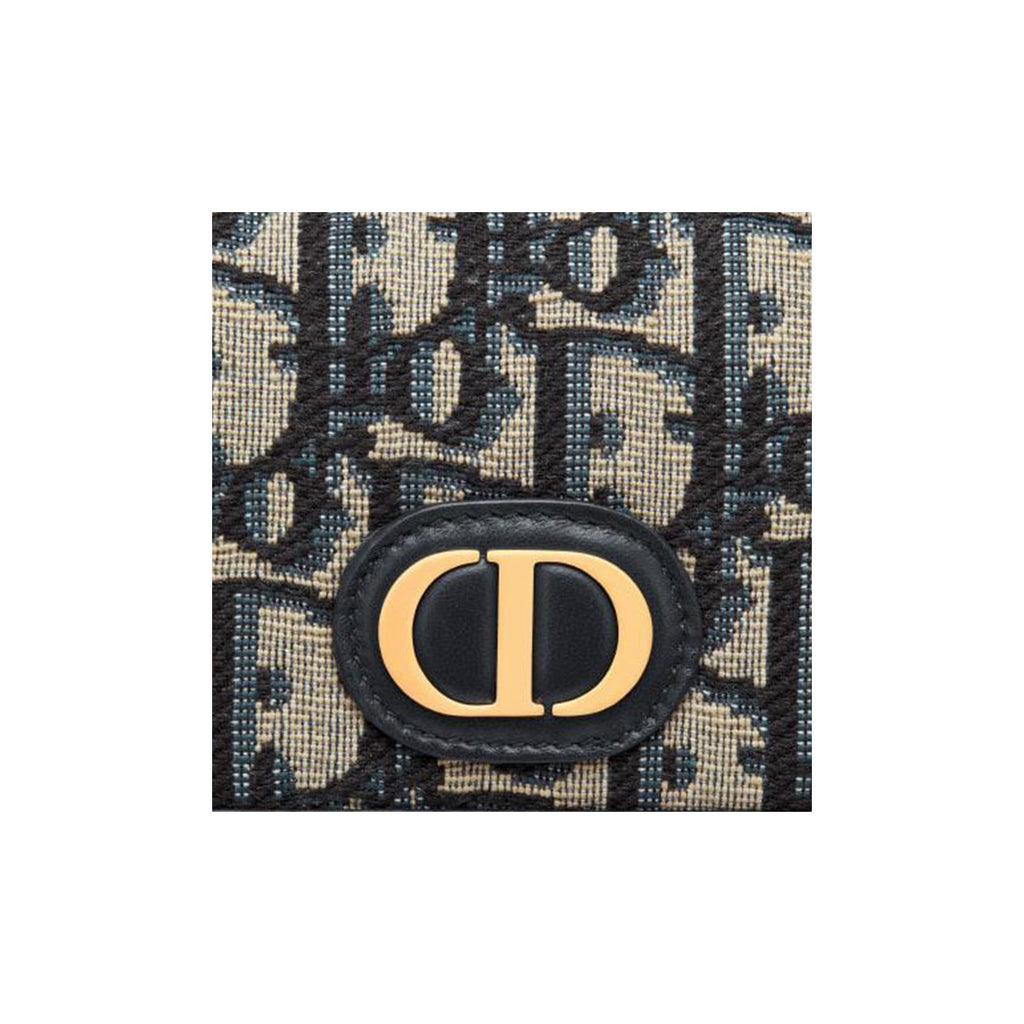 DIOR 30 Montaigne Letter-Print Jacquard Wallet - Blue - S2300