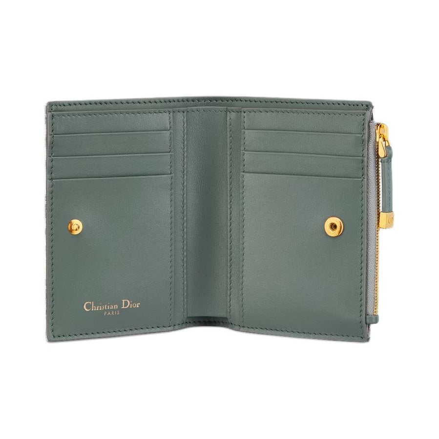 DIOR 30 Montaigne Cotton Zip Card Holder with CD Logo - Light Gray - S2197