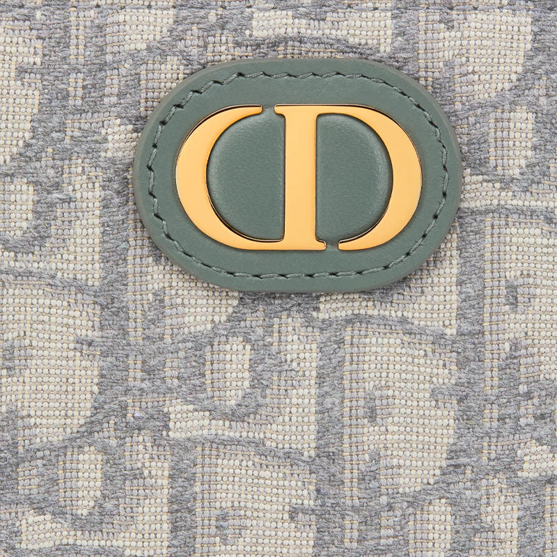 DIOR 30 Montaigne Cotton Zip Card Holder with CD Logo - Light Gray - S2197