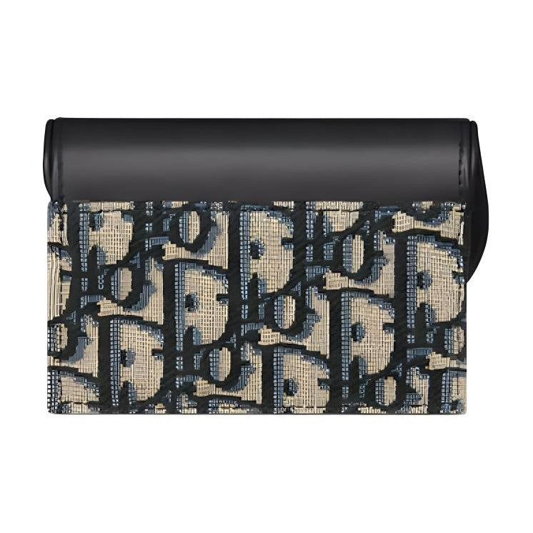 DIOR Saddle Oblique Soft Calfskin Card Holder - Blue - S5611