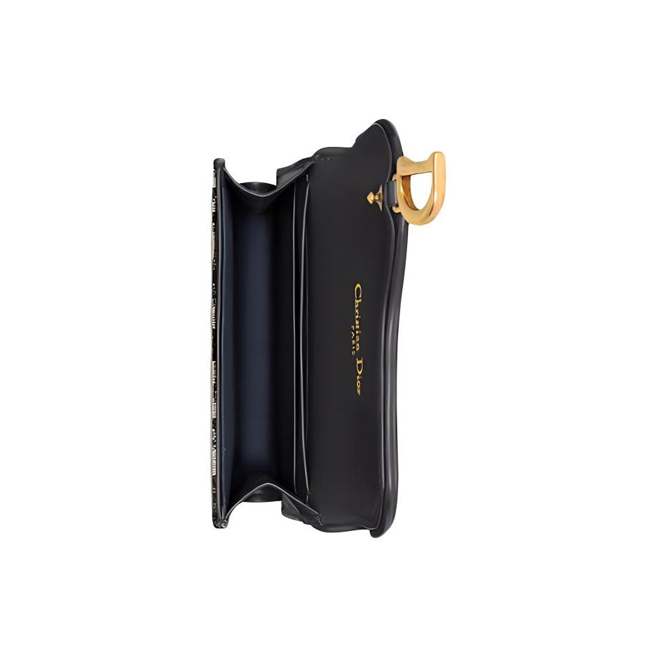 DIOR Saddle Oblique Soft Calfskin Card Holder - Blue - S5611