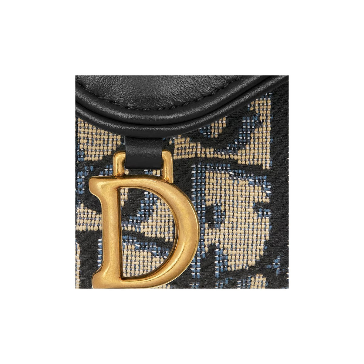 DIOR Saddle Oblique Soft Calfskin Card Holder - Blue - S5611