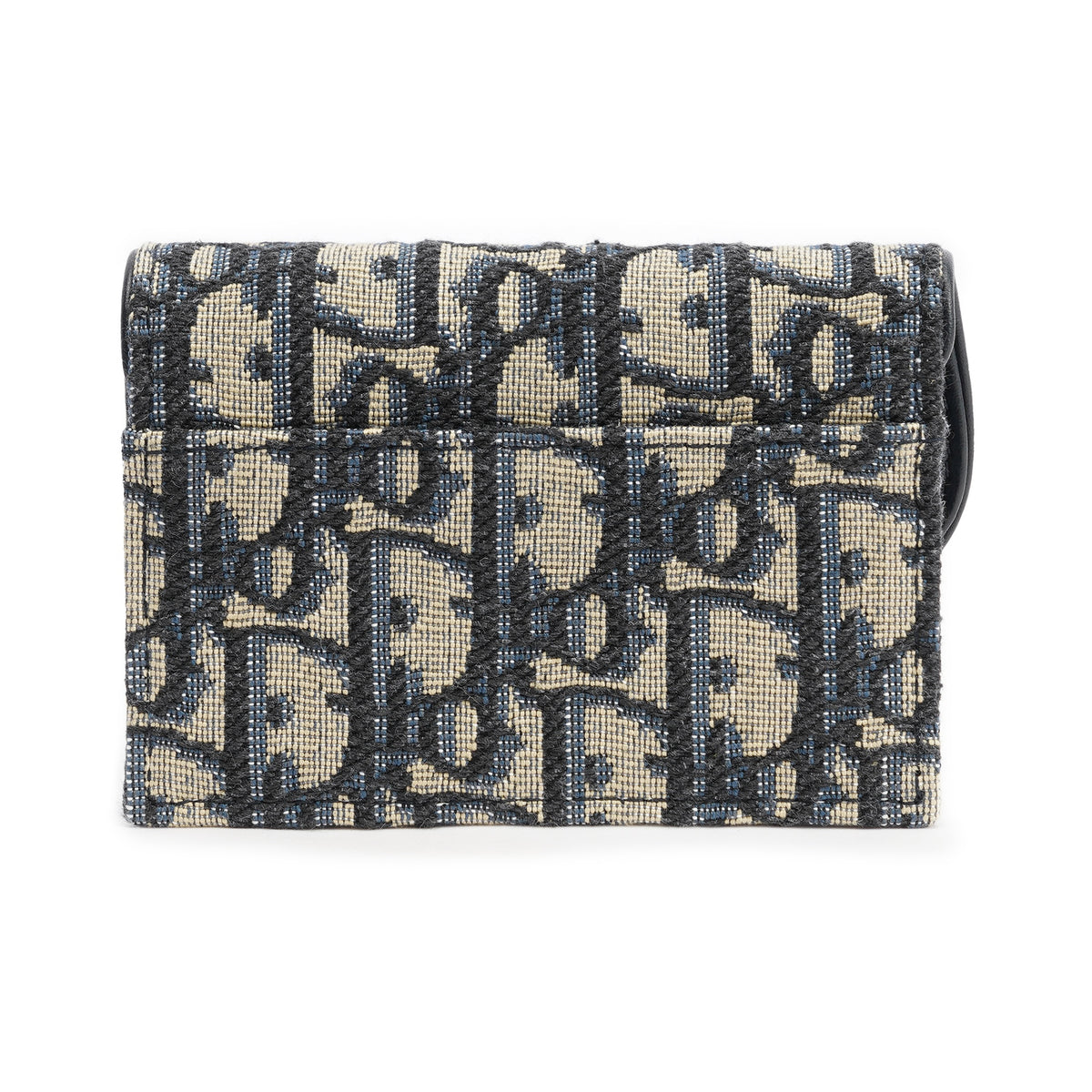 DIOR Saddle 2026 Qixi Small Embroidered Cotton Card Holder - Denim Blue - S5611
