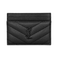 SAINT LAURENT Cassandre Matelasse Small Quilted Leather Card Holder - Black - 423291