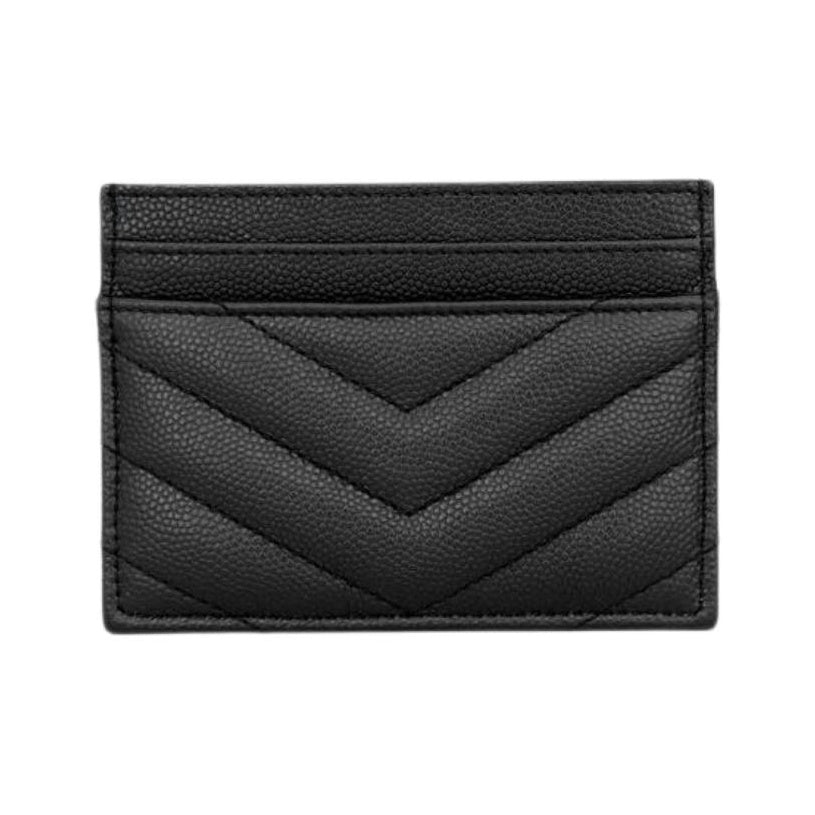 SAINT LAURENT Cassandre Matelasse Small Quilted Leather Card Holder - Black - 423291