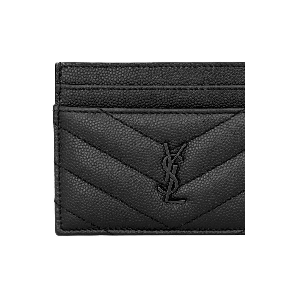 SAINT LAURENT Cassandre Matelasse Small Quilted Leather Card Holder - Black - 423291