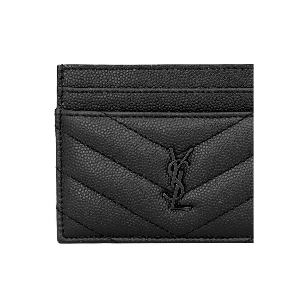 SAINT LAURENT Cassandre Matelasse Small Quilted Leather Card Holder - Black - 423291