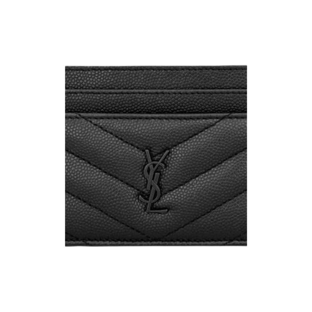 SAINT LAURENT Cassandre Matelasse Small Quilted Leather Card Holder - Black - 423291