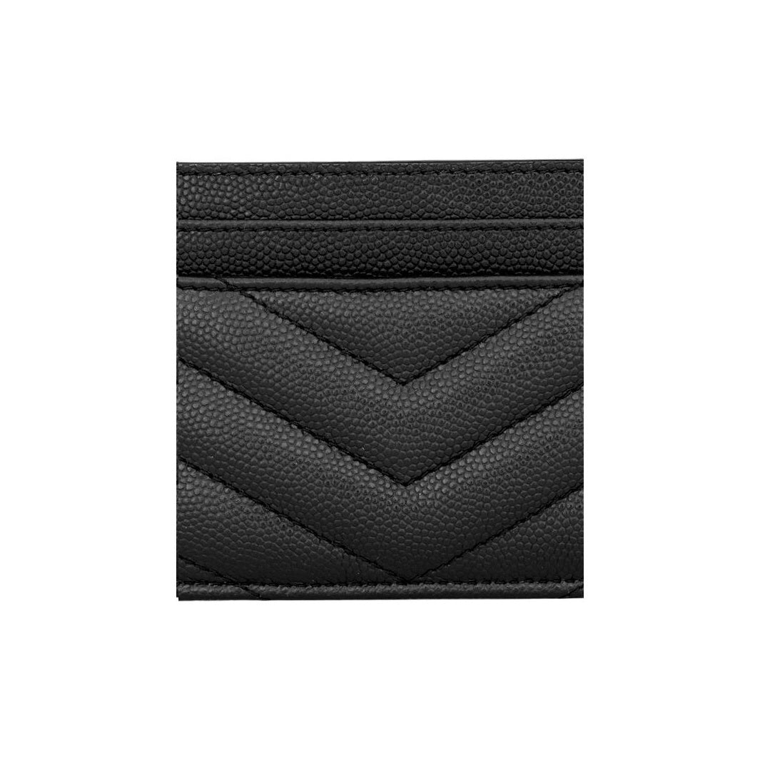 SAINT LAURENT Cassandre Matelasse Small Quilted Leather Card Holder - Black - 423291