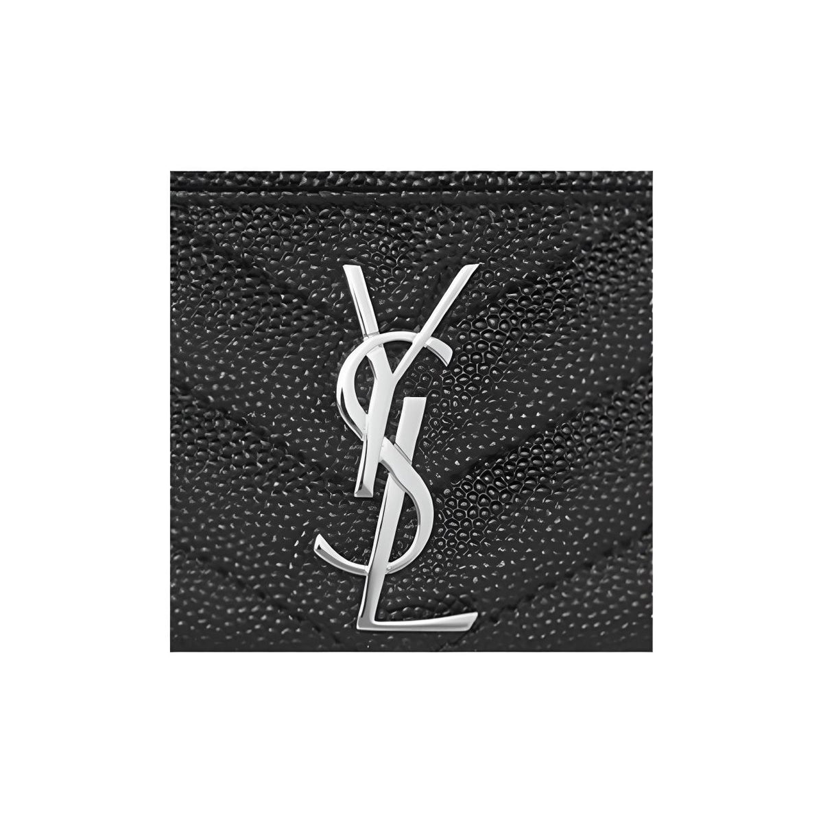 SAINT LAURENT Quilted Leather Card Holder with Silver-Tone Logo - Black - 423291