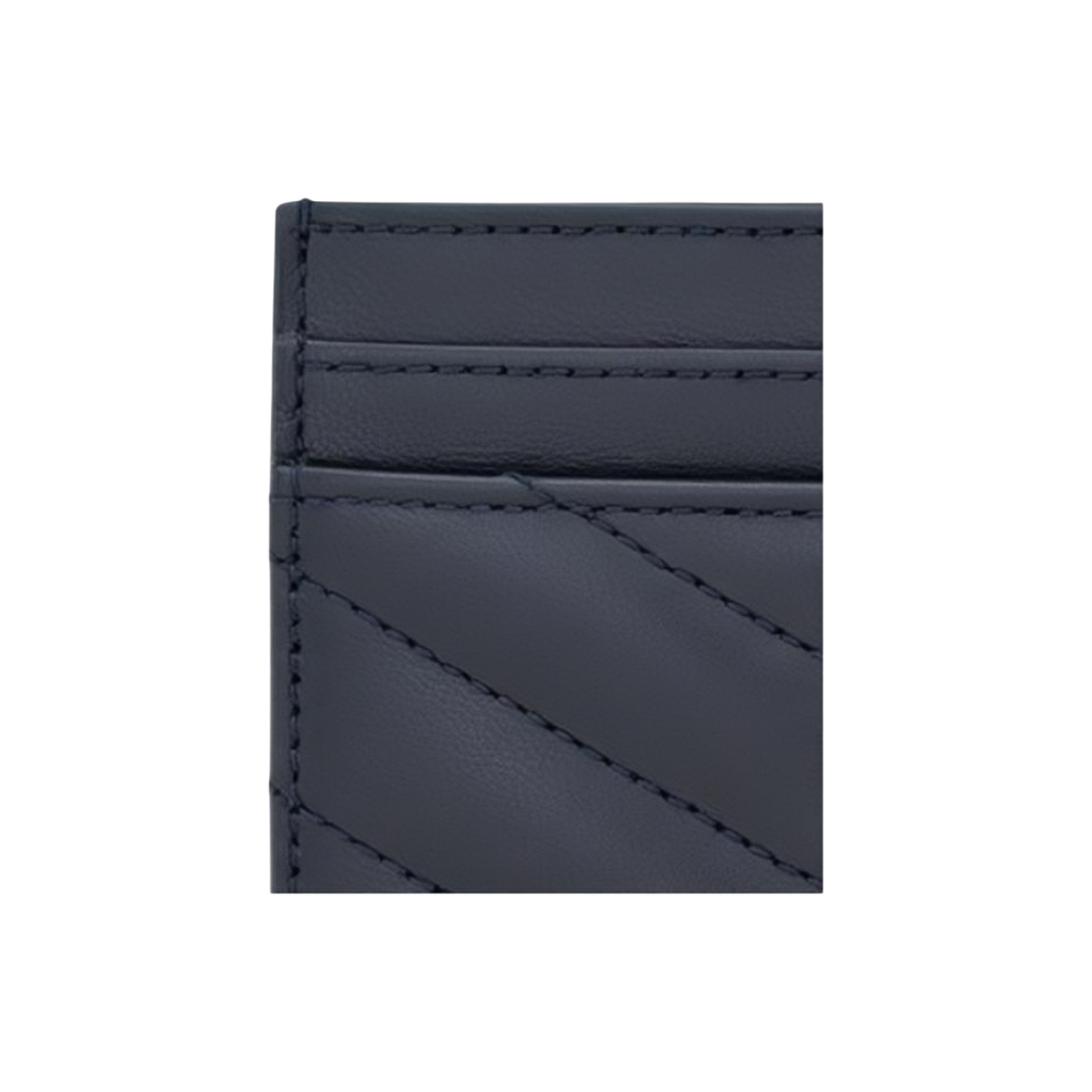 SAINT LAURENT Cassandre Quilted Lambskin Card Holder - Steel Blue