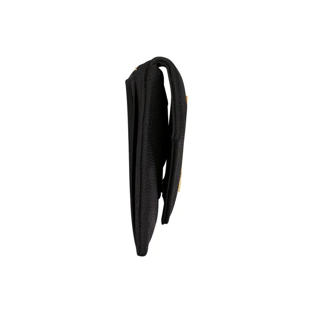 SAINT LAURENT Cassandre Quilted Grain-Embossed Cowhide Zip Coin Purse - Black - 6128085