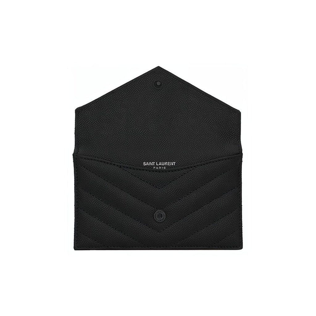 SAINT LAURENT Cassandre Monogram Quilted Leather Coin Purse - Black - 612808