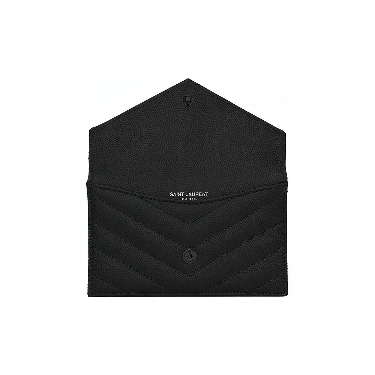 SAINT LAURENT Cassandre Monogram Quilted Leather Coin Purse - Black - 612808