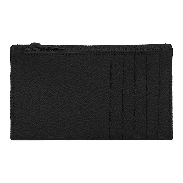 SAINT LAURENT Cassandre Monogram Quilted Leather Coin Purse - Black - 612808