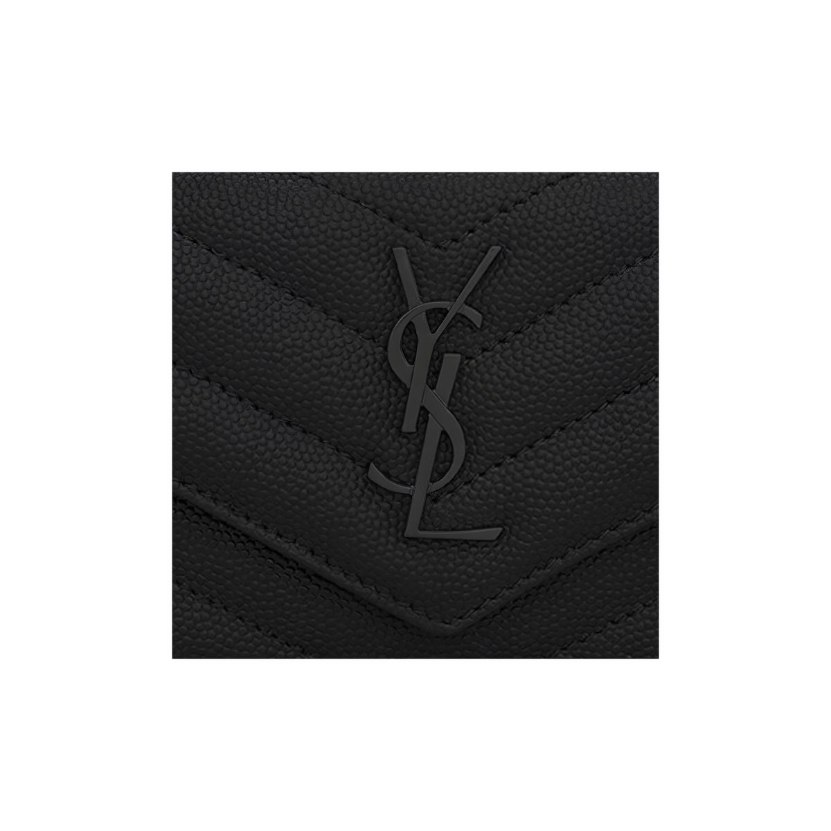 SAINT LAURENT Cassandre Monogram Quilted Leather Coin Purse - Black - 612808