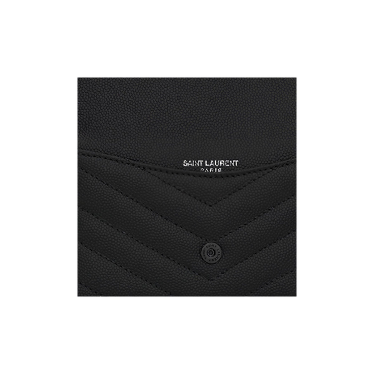 SAINT LAURENT Cassandre Monogram Quilted Leather Coin Purse - Black - 612808