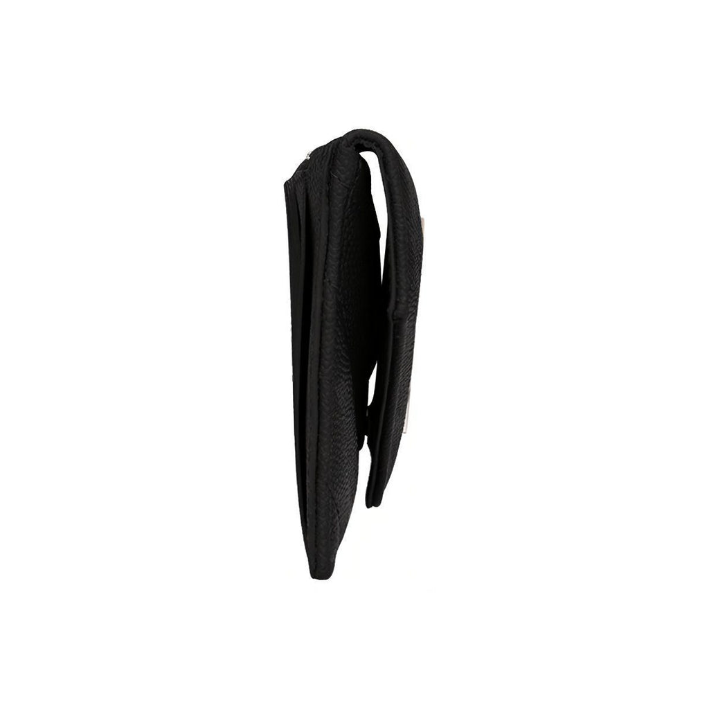 SAINT LAURENT Cassandre Quilted Leather Zip Coin Purse with Silver-Tone Logo - Black - 612808