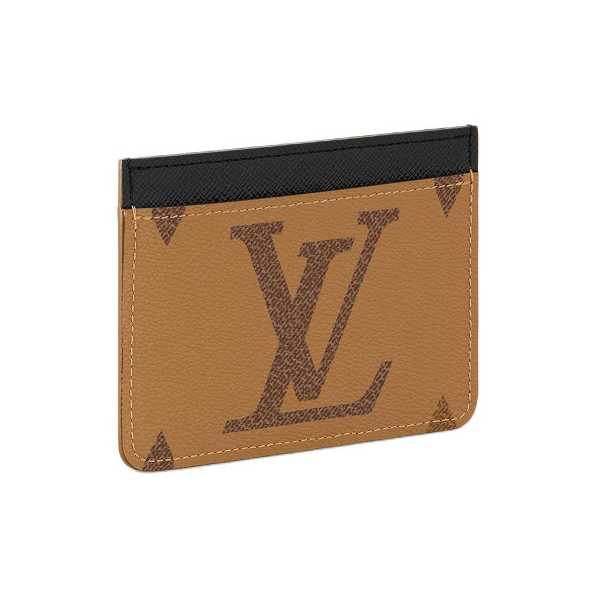 LOUIS VUITTON Color-Block Logo Coated Canvas Card Holder - Brown/Black - M81462