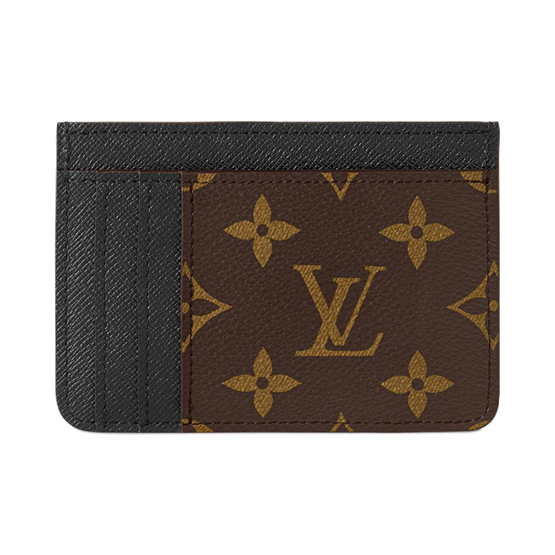 LOUIS VUITTON Color-Block Logo Coated Canvas Card Holder - Brown/Black - M81462