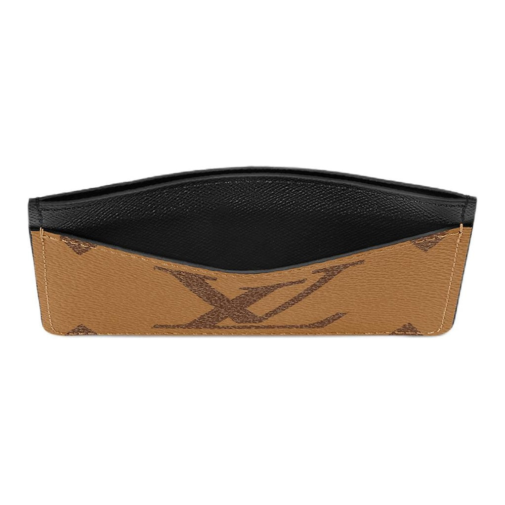 LOUIS VUITTON Color-Block Logo Coated Canvas Card Holder - Brown/Black - M81462