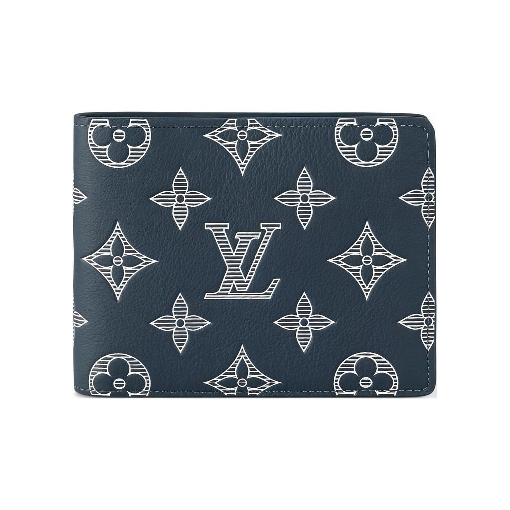 LOUIS VUITTON Multiple Wallet Letter-Print Leather Wallet - Dark Blue - M83379