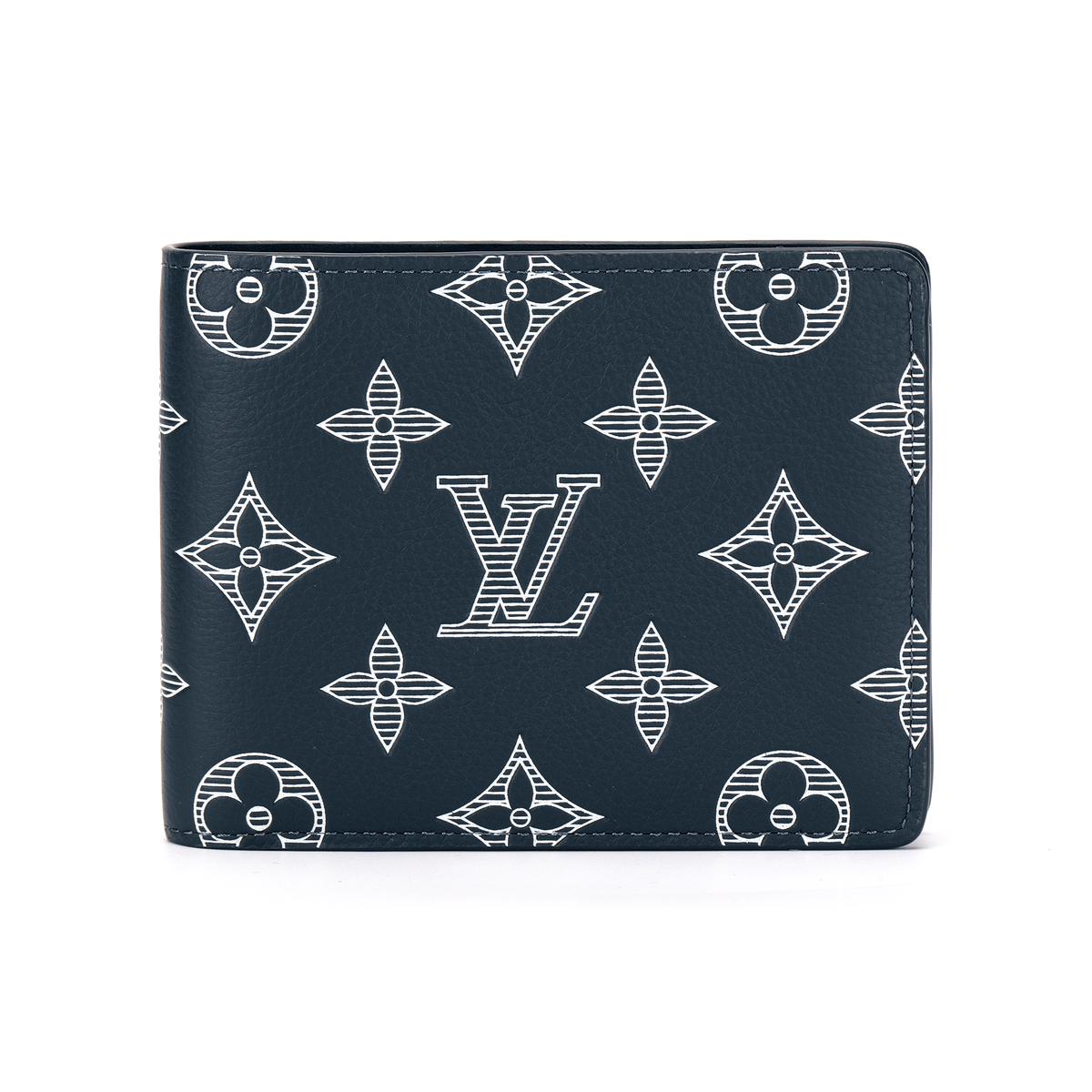 LOUIS VUITTON Multiple Wallet Letter-Print Leather Wallet - Dark Blue - M83379