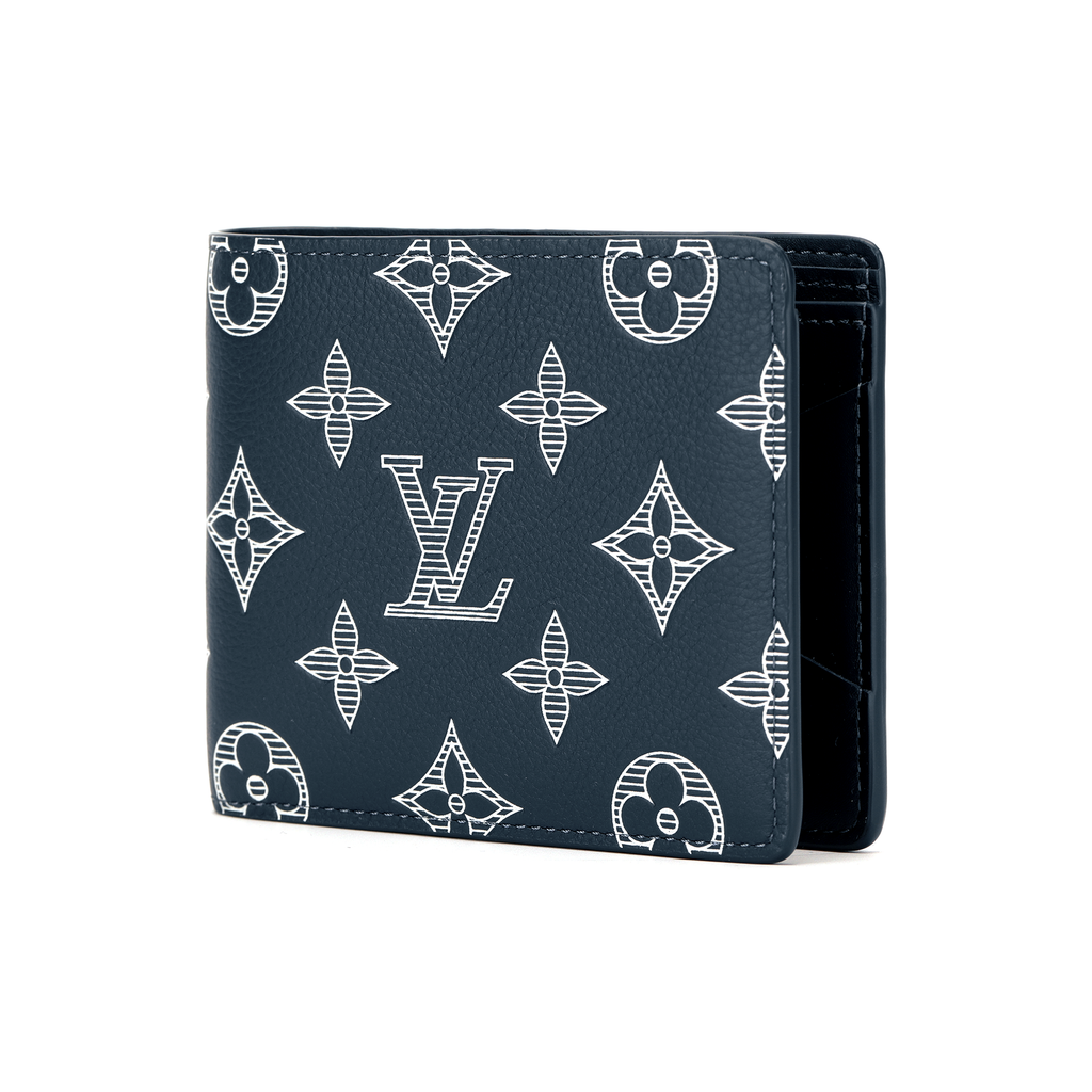 LOUIS VUITTON Multiple Wallet Letter-Print Leather Wallet - Dark Blue - M83379